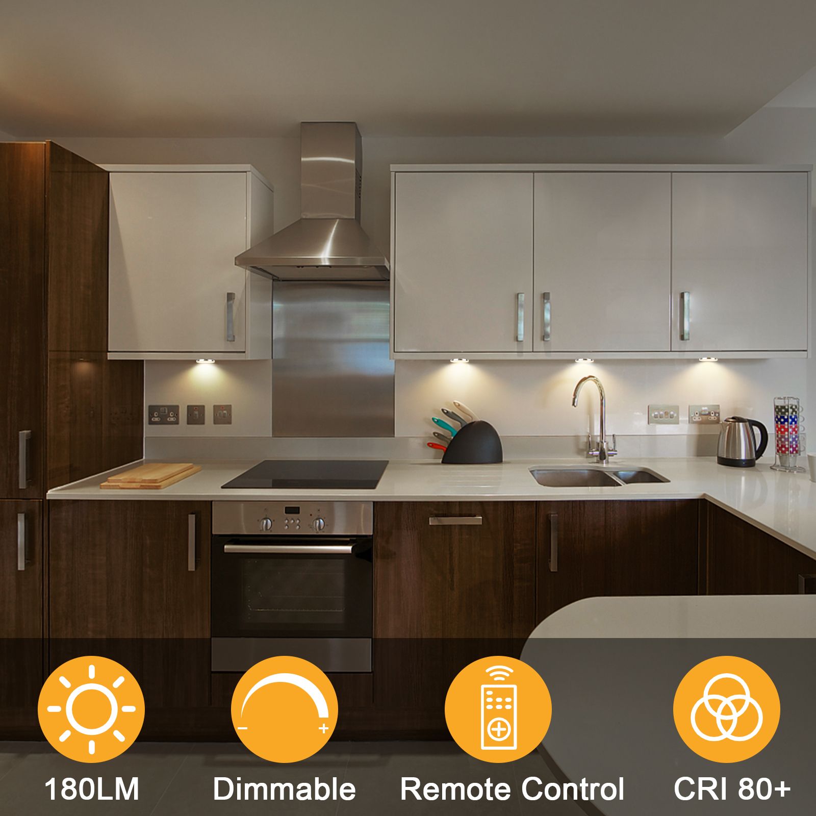 Dimmable LED Under Cabinet Lighting, Counter Showcase Kitchen Lighting Fixtures