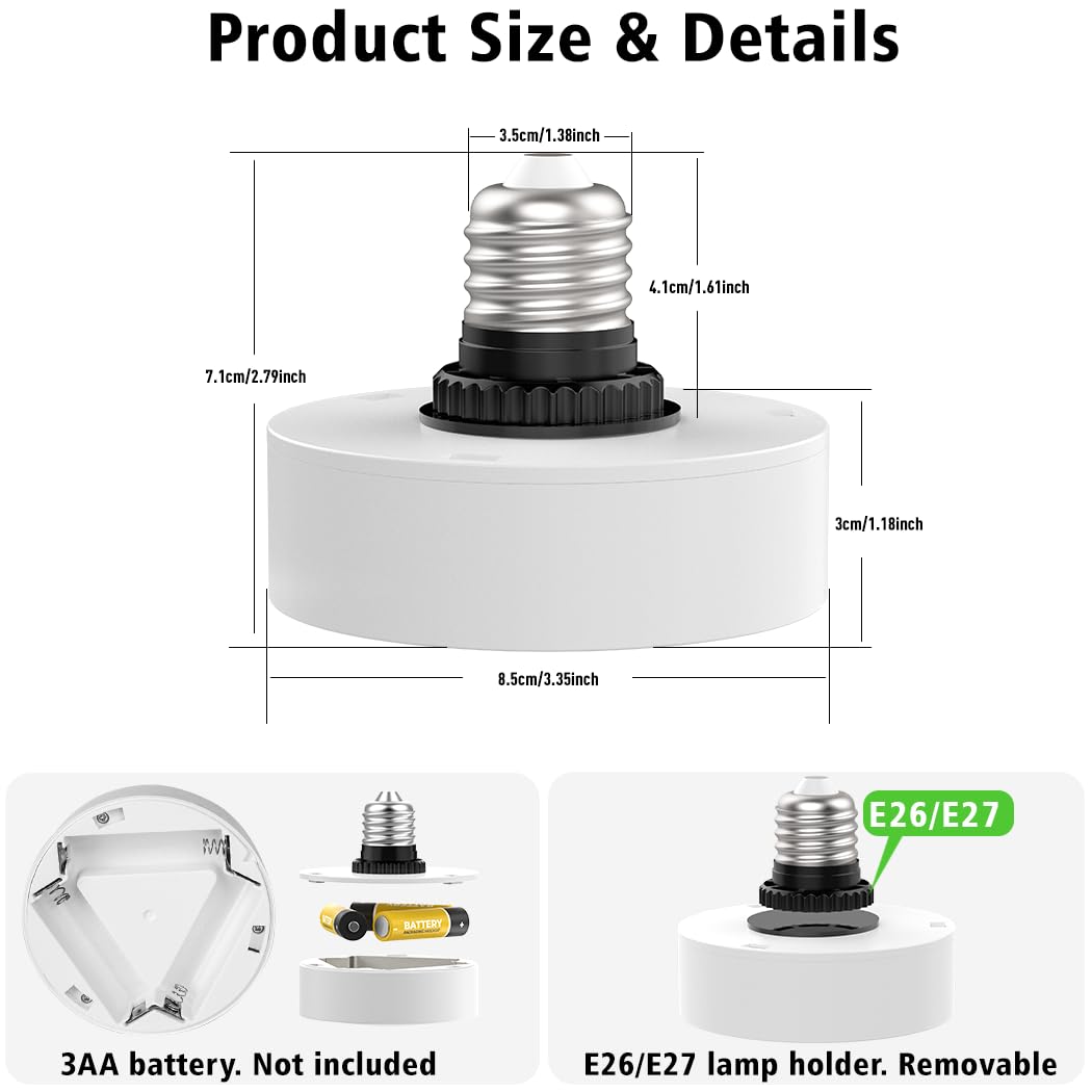 LED Puck Lights w/ Remote Battery Powered RGB Puck Light for E27