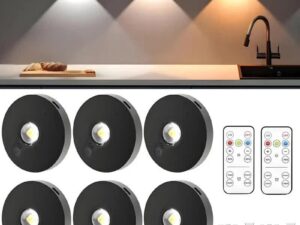 6 Lights LED Rechargeable Slim Cabinet Light, 2cm, Remote Control, Magnetic