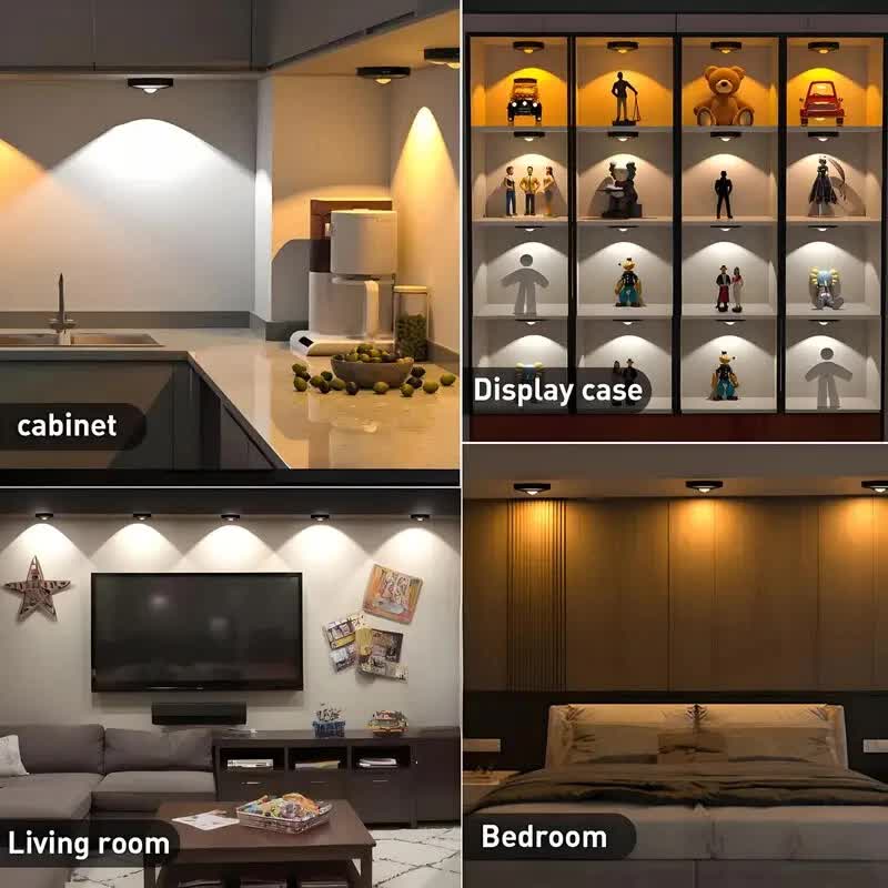 6 Lights LED Rechargeable Slim Cabinet Light, 2cm, Remote Control, Magnetic