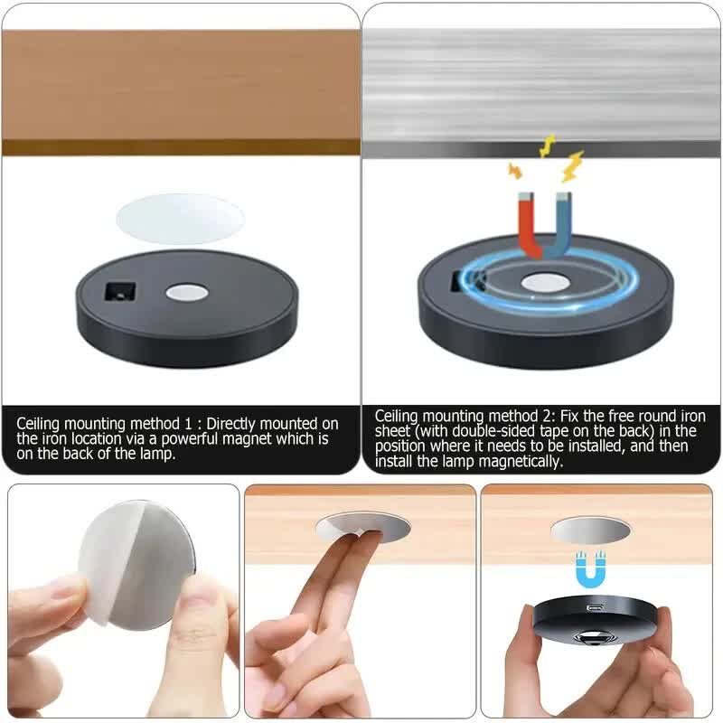 6 Lights LED Rechargeable Slim Cabinet Light, 2cm, Remote Control, Magnetic