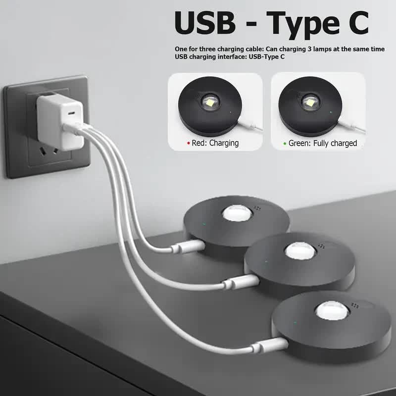 6 Lights LED Rechargeable Slim Cabinet Light, 2cm, Remote Control, Magnetic