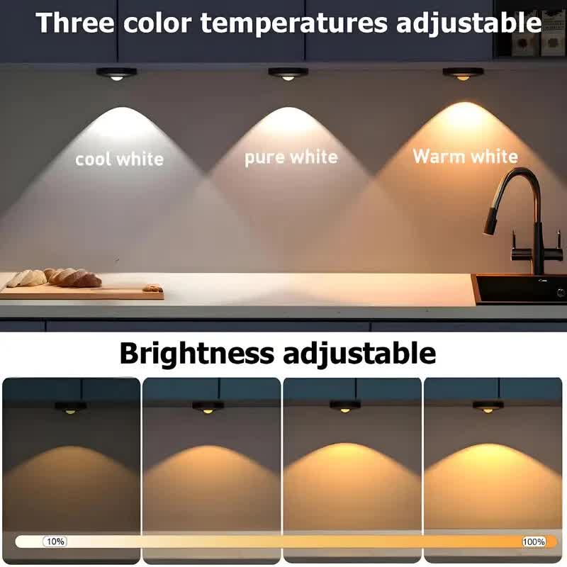 6 Lights LED Rechargeable Slim Cabinet Light, 2cm, Remote Control, Magnetic