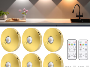6 Lights LED Rechargeable Slim Cabinet Light, 2cm, Remote Control, Magnetic