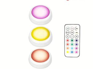 6 Pack RGBW LED Cabinet Lights, Remote Control, Battery Powered