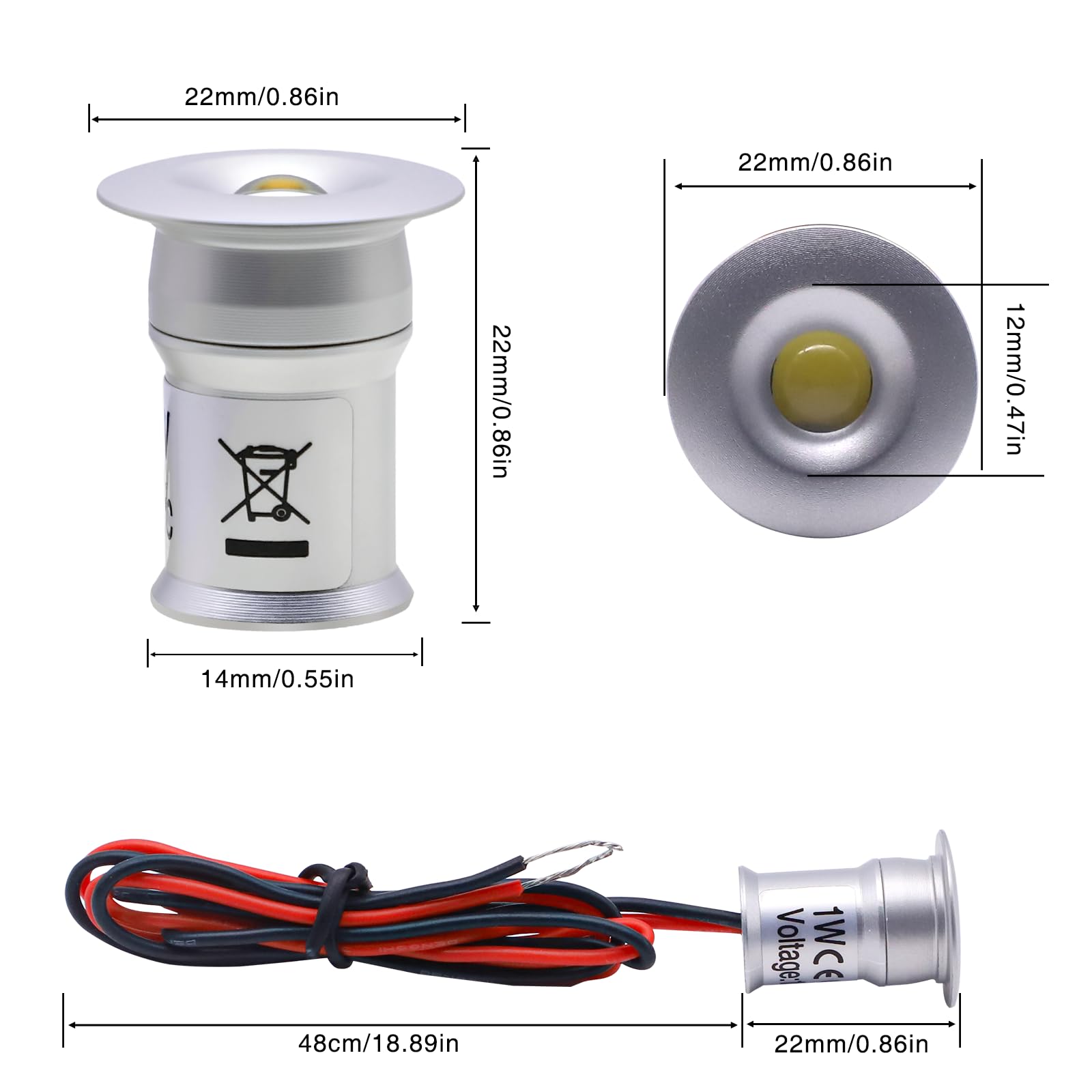Mini LED Downlights for Ceiling 9 Pack,Cold White 6000K LED Recessed Ceiling