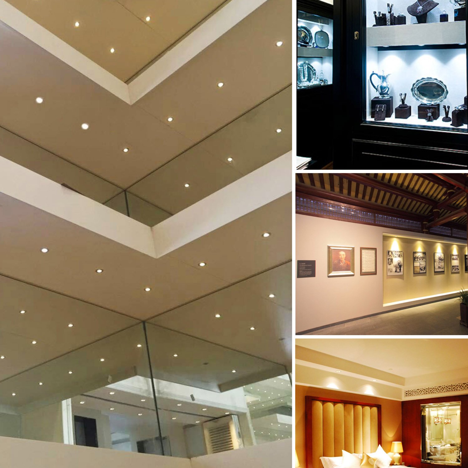 12V Under Cabinet LED Lights 9 Packs of Recessed Mini Downlights w/ Hardwired
