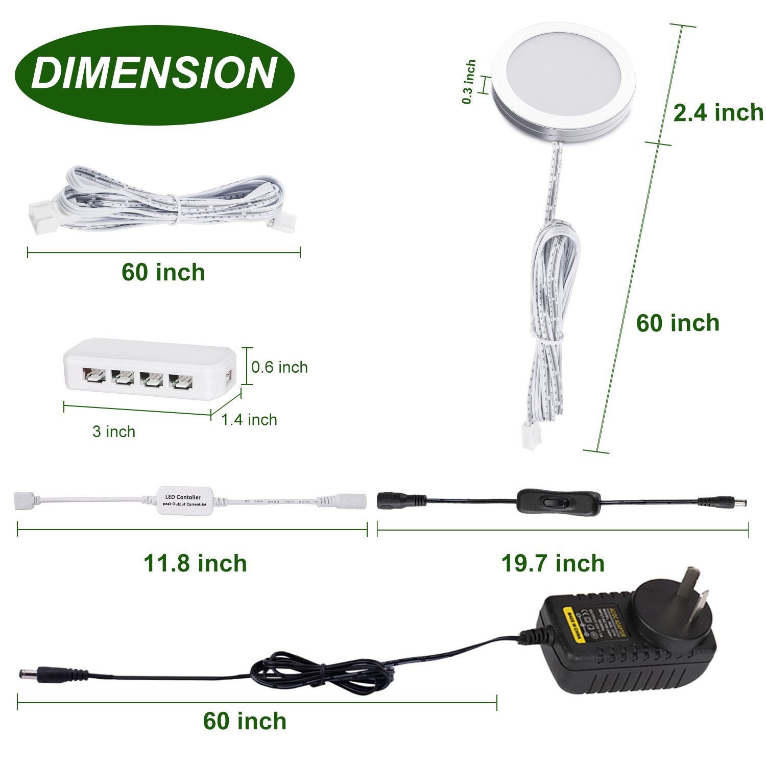 LED Under Cabinet Puck Lights, Color Temperature Changeable Under Counter