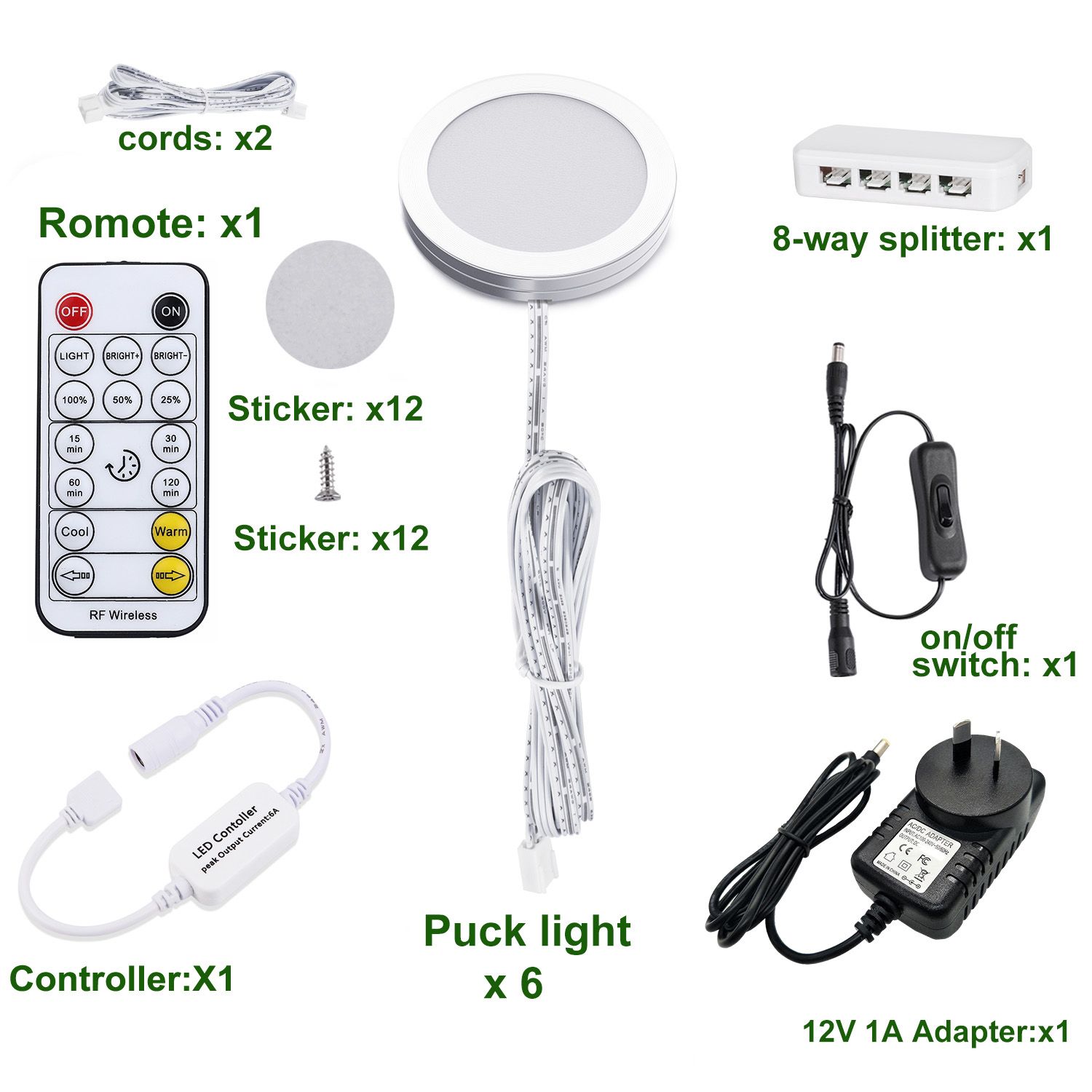 LED Under Cabinet Puck Lights, Color Temperature Changeable Under Counter