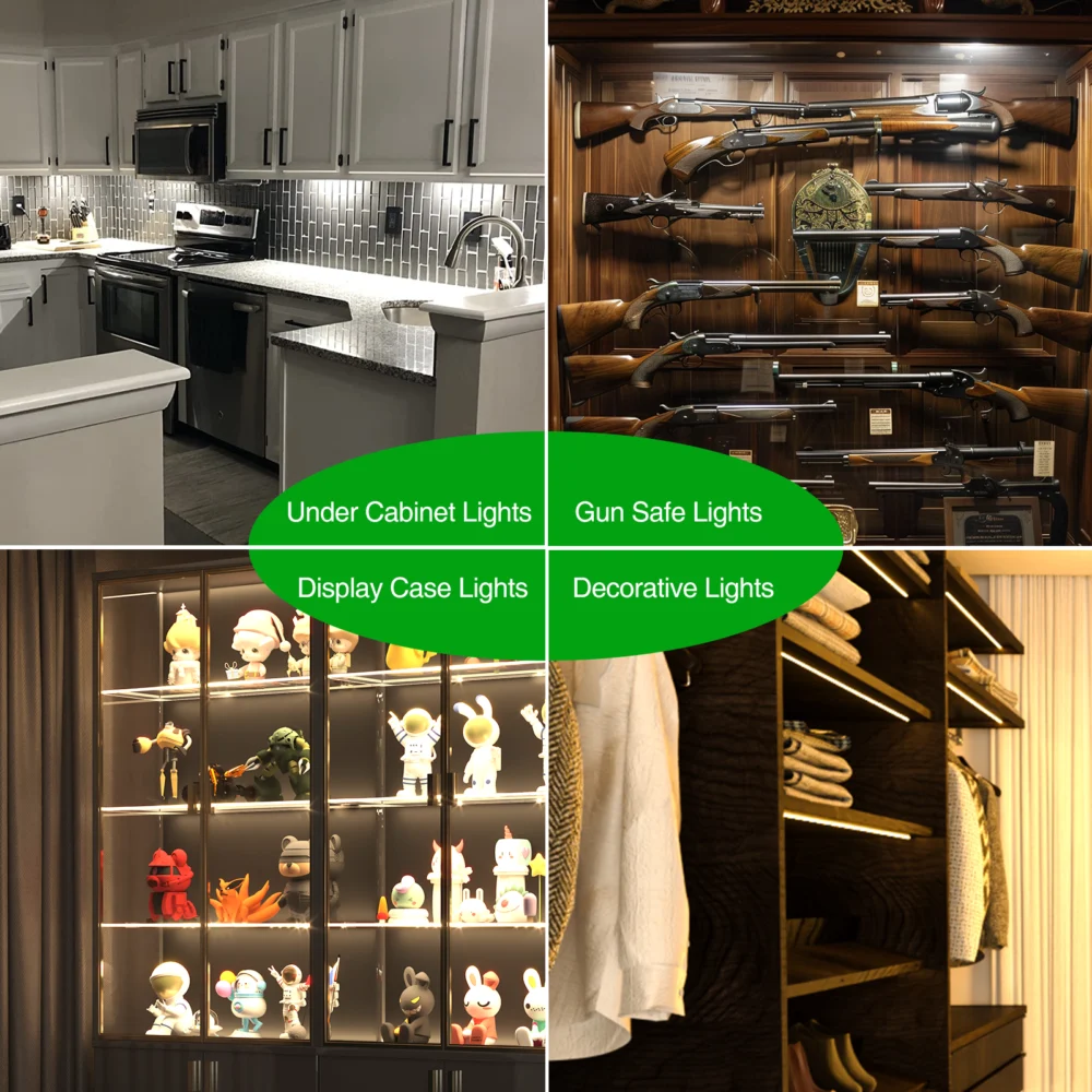 Under Cabinet Lighting, Timer & CCT 2700-6000K w/ Slider Dimmer, Plug-in 12Inch