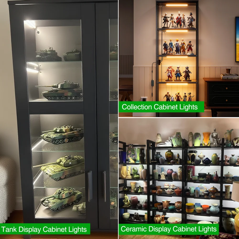 Under Cabinet Lighting, Timer & CCT 2700-6000K w/ Slider Dimmer, Plug-in 12Inch