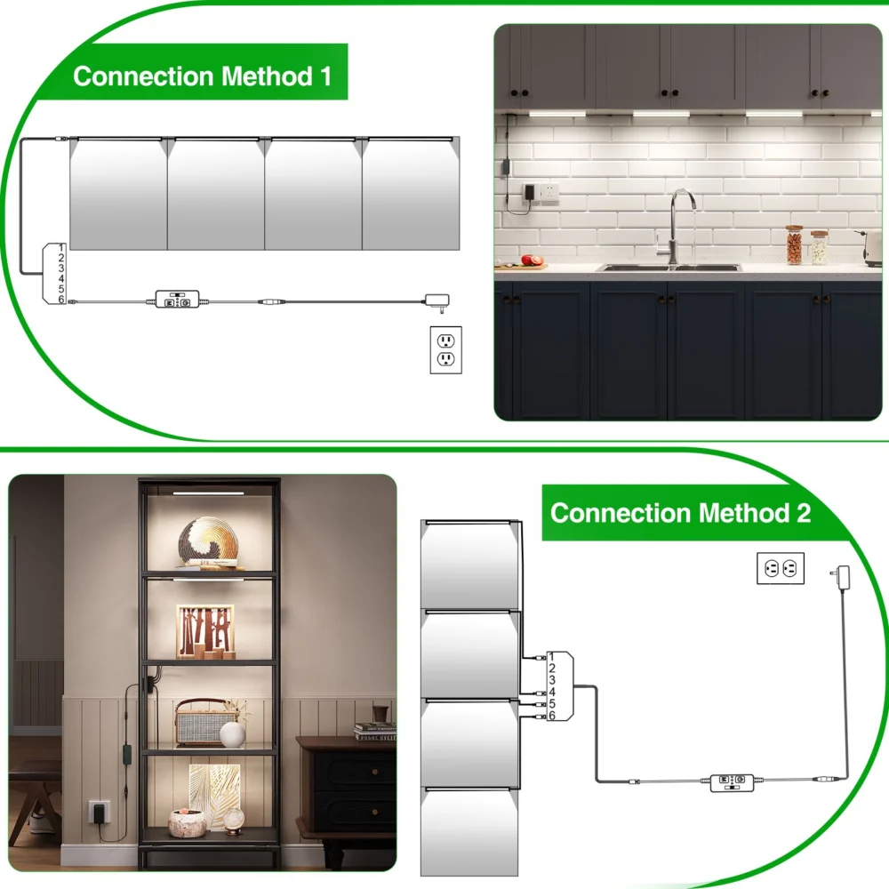 Under Cabinet Lighting, Timer & CCT 2700-6000K w/ Slider Dimmer, Plug-in 12Inch