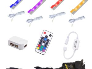 LED Under Cabinet Night Lights Kit for Glass Edge Shelf Back Side Lighting Using