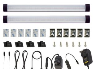 Dimmable Led Under Cabinet Lighting Bar Linkable Kits w/ Rocker Switch Under