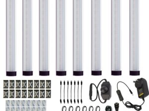 Dimmable Led Under Cabinet Lighting Bar Linkable Kits w/ Rocker Switch Under