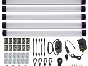 Dimmable Led Under Cabinet Lighting Bar Linkable Kits w/ Rocker Switch Under