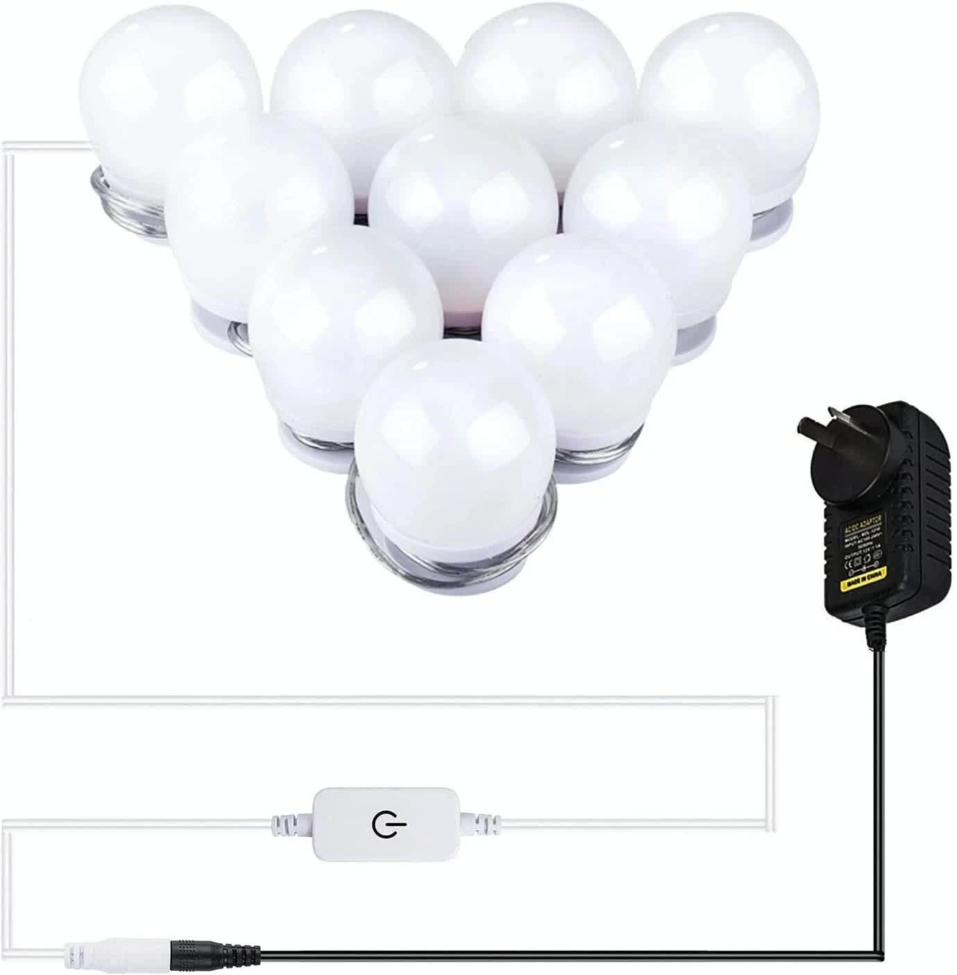 Hollywood LED Vanity Mirror Lights Kit,Stick on Dimmable Makeup Lights, 12V