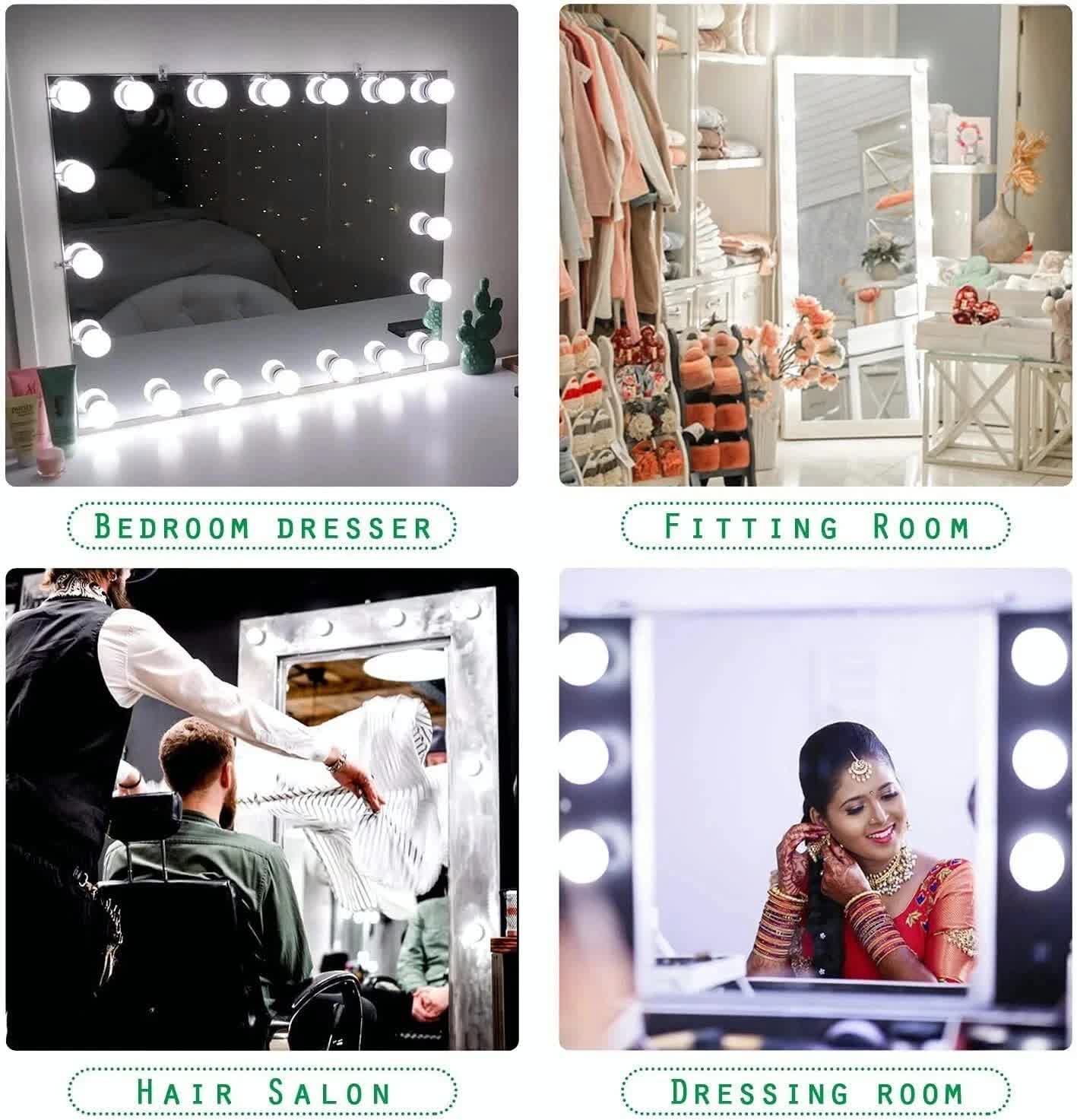 Hollywood LED Vanity Mirror Lights Kit,Stick on Dimmable Makeup Lights, 12V