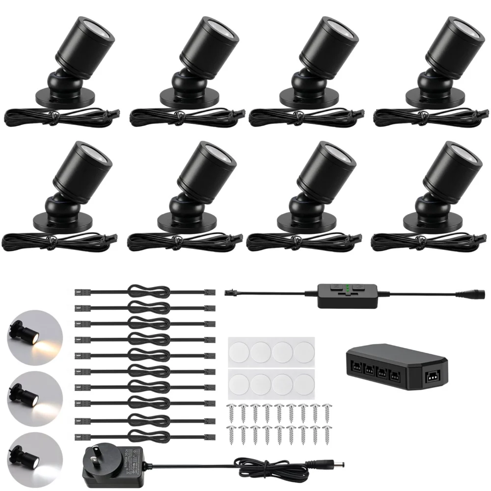 Dimmable LED Mini Spotlight, 12V CCT 2700K-6000K, Adjustable for Display