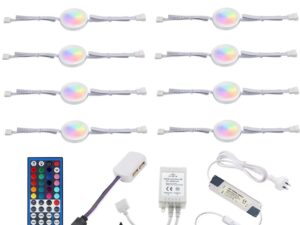 Under Counter LED Light Kit, RGBWW Under Cabinet Lighting, 10 Packs Colored