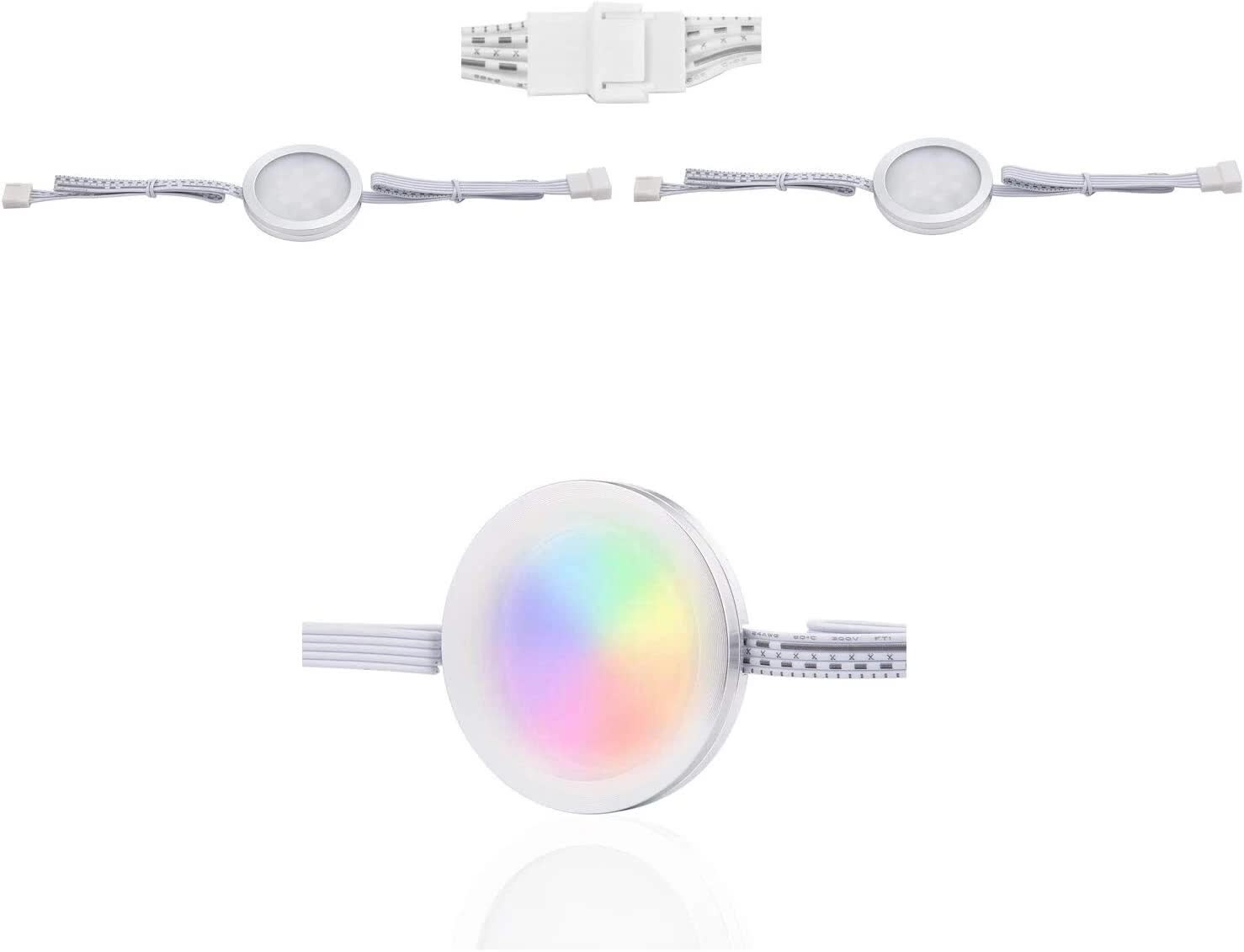 Under Counter LED Light Kit, RGBWW Under Cabinet Lighting, 10 Packs Colored