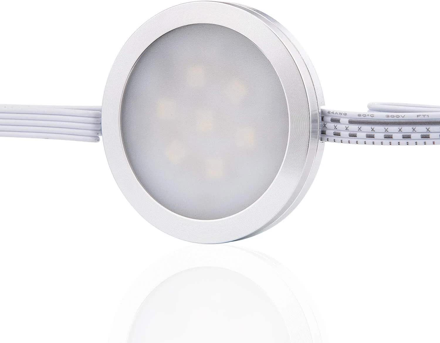Under Counter LED Light Kit, RGBWW Under Cabinet Lighting, 10 Packs Colored