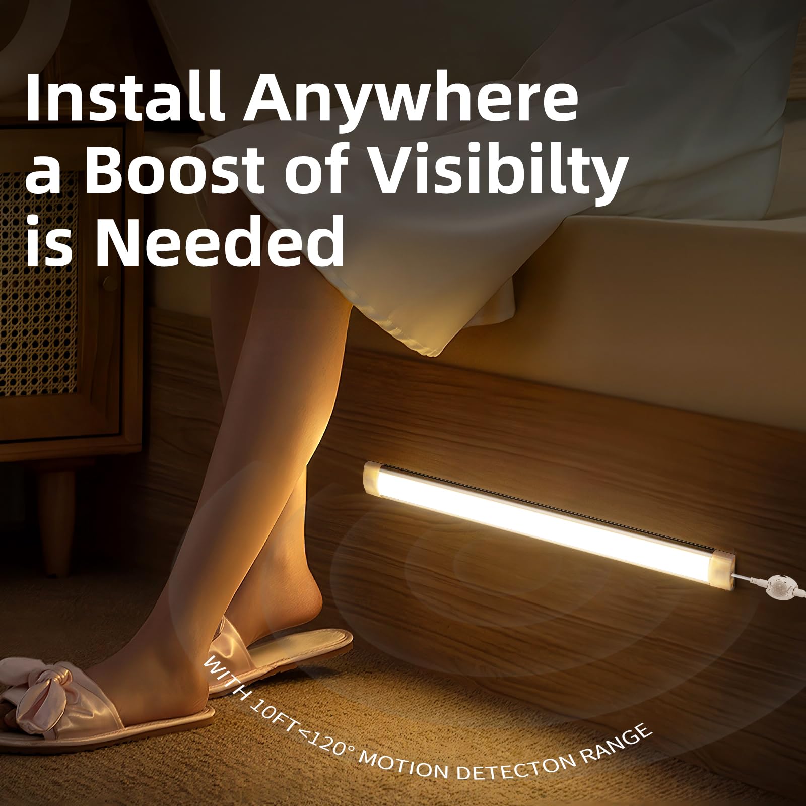 LED Under Cabinet Kitchen Lights for Motion Sensor Light,Dimmable 4000K Under