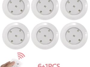 6 LED Light Set with Remote - Warm White for Cabinets & Displays