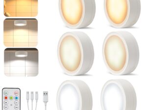 Pack of 6 Under-Unit Lights Kitchen LED Cabinet Lighting Wireless w/ Remote