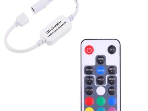 Mini Remote Controller for RGB Color LED Strip Lights, RF Dimmer for 12V DC LED