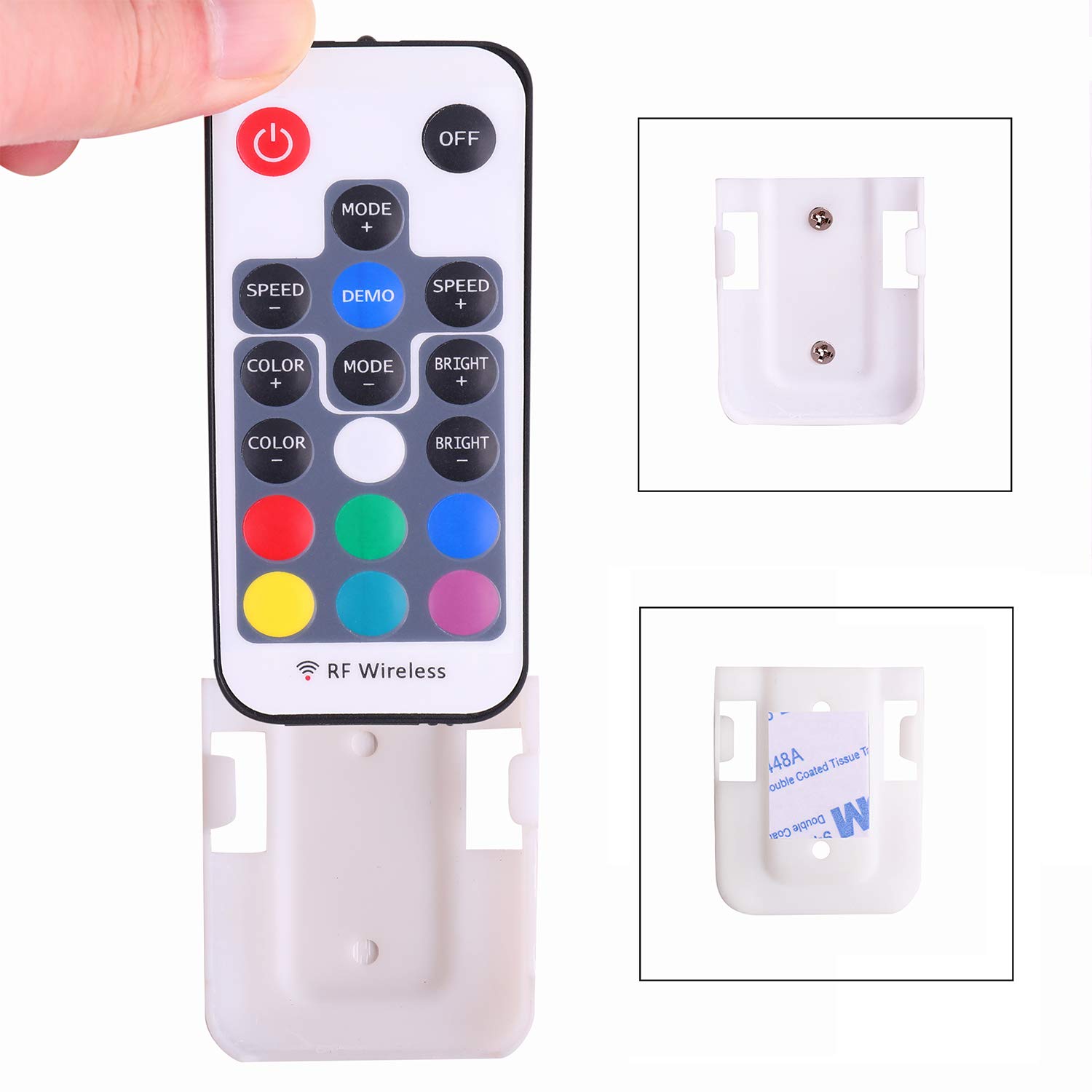 Mini Remote Controller for RGB Color LED Strip Lights, RF Dimmer for 12V DC LED