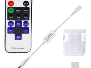 Updated Mini Remote Control for Single Color LED Strip Lights, RF Dimmer for 12V