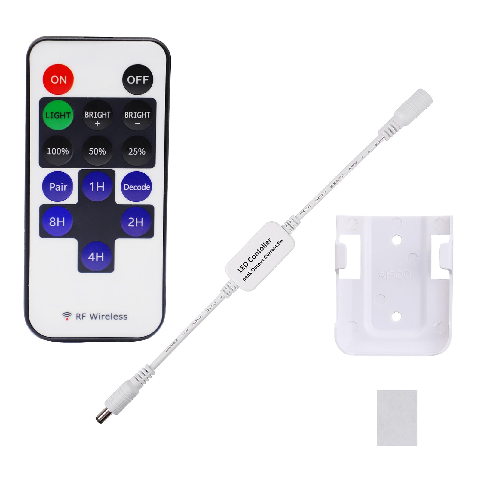 Updated Mini Remote Control for Single Color LED Strip Lights, RF Dimmer for 12V