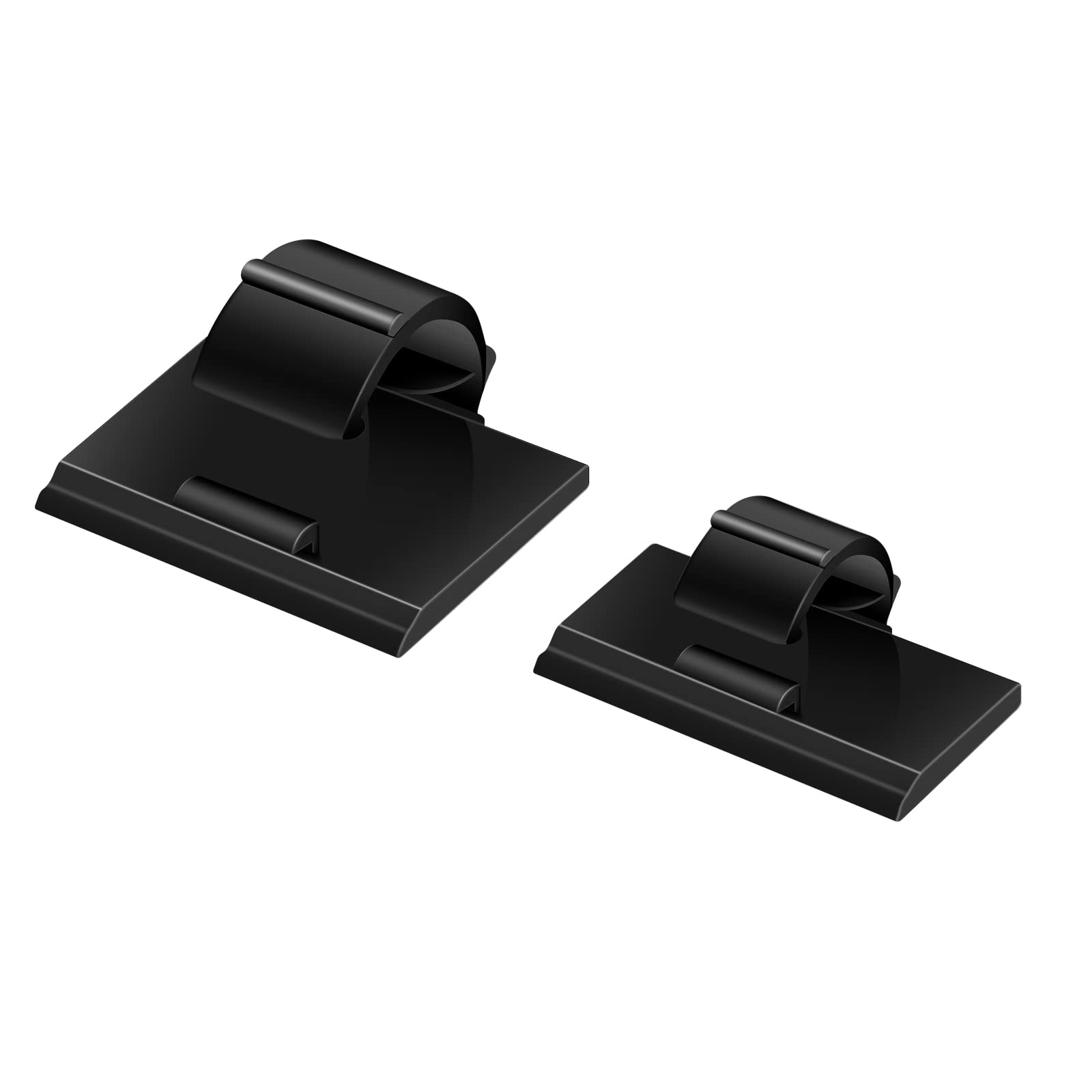 100PCS Cable Clips Black, AIBOO Upgraded Wire Clips Adhesive w/ 50PCS Small Size
