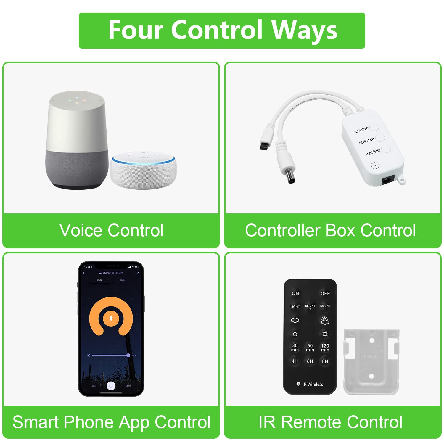 Smart WiFi Controller for Single Color Puck Lights, AIBOO Remote Control for LED