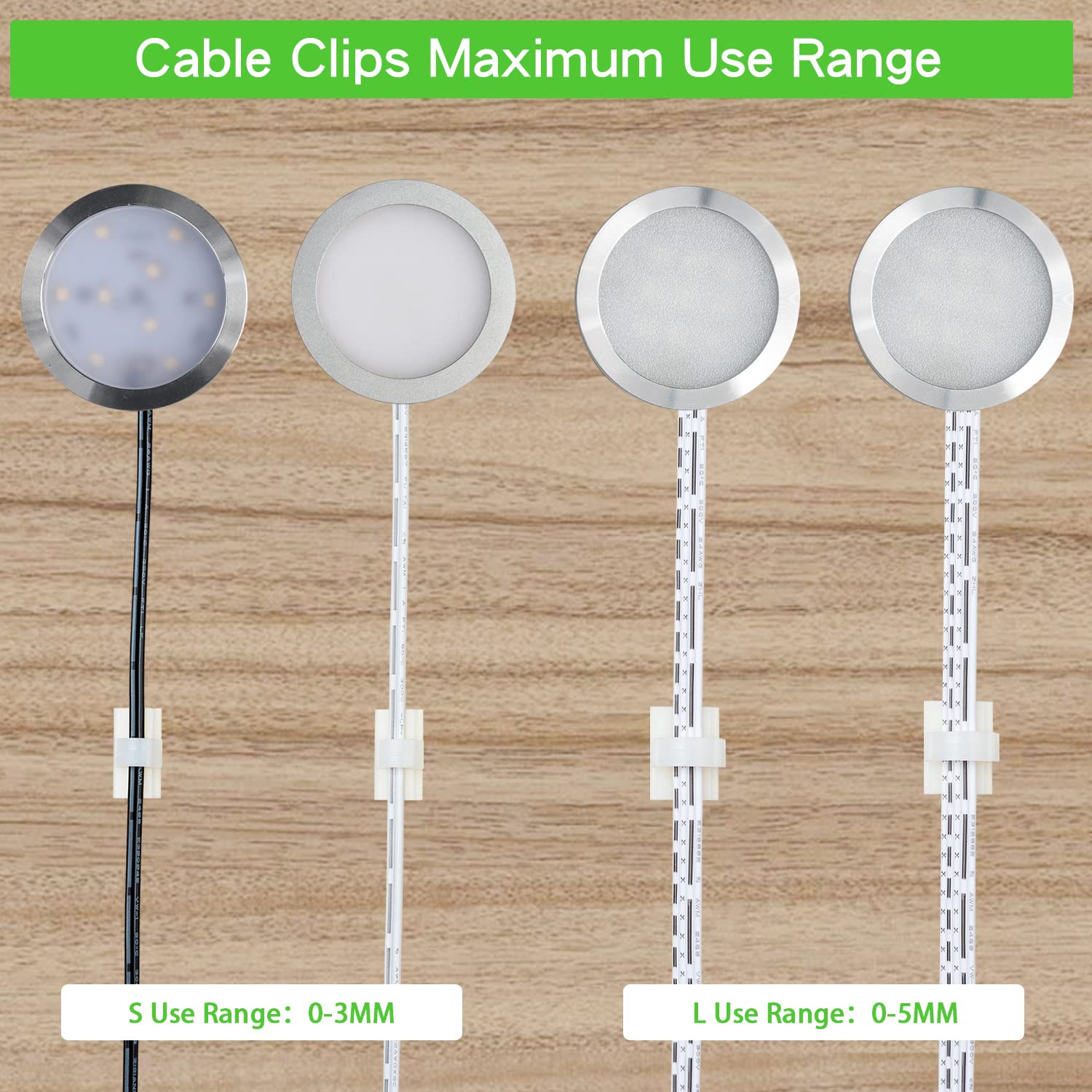 100PCS Cable Clips White, AIBOO Upgraded Wire Clips Adhesive w/ 50PCS Small Size