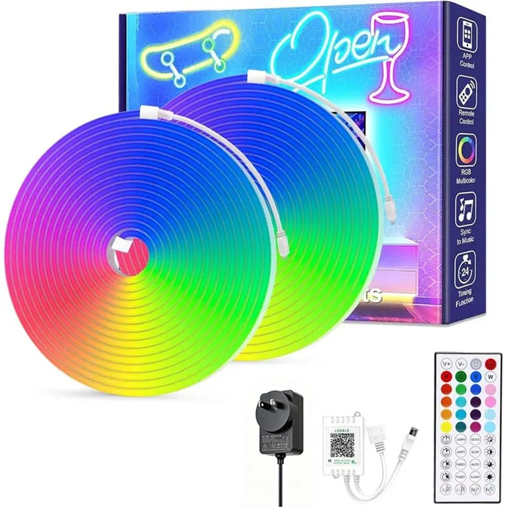 32.8ft LED Neon Rope Lights w/ APP/Remote Control,Flexible DIY Design,Music Sync