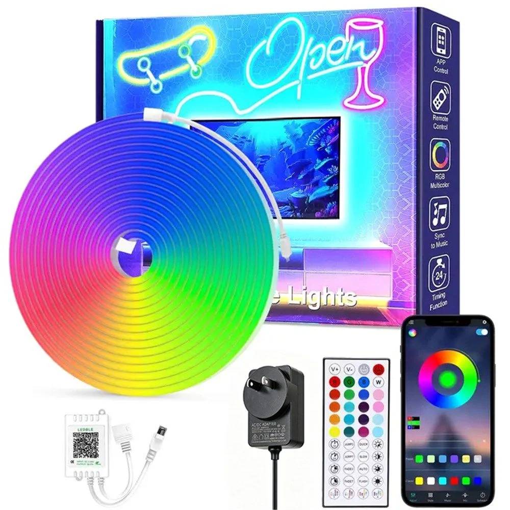 16.4FT Led Neon Rope Lights w/ APP/Remote Control, Flexible DIY Design, Music