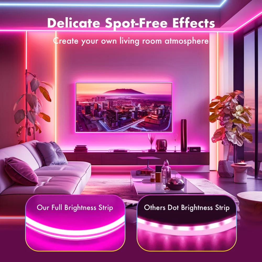 16.4FT Led Neon Rope Lights w/ APP/Remote Control, Flexible DIY Design, Music