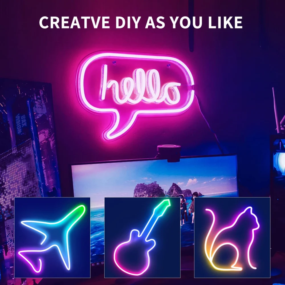 16.4FT Led Neon Rope Lights w/ APP/Remote Control, Flexible DIY Design, Music