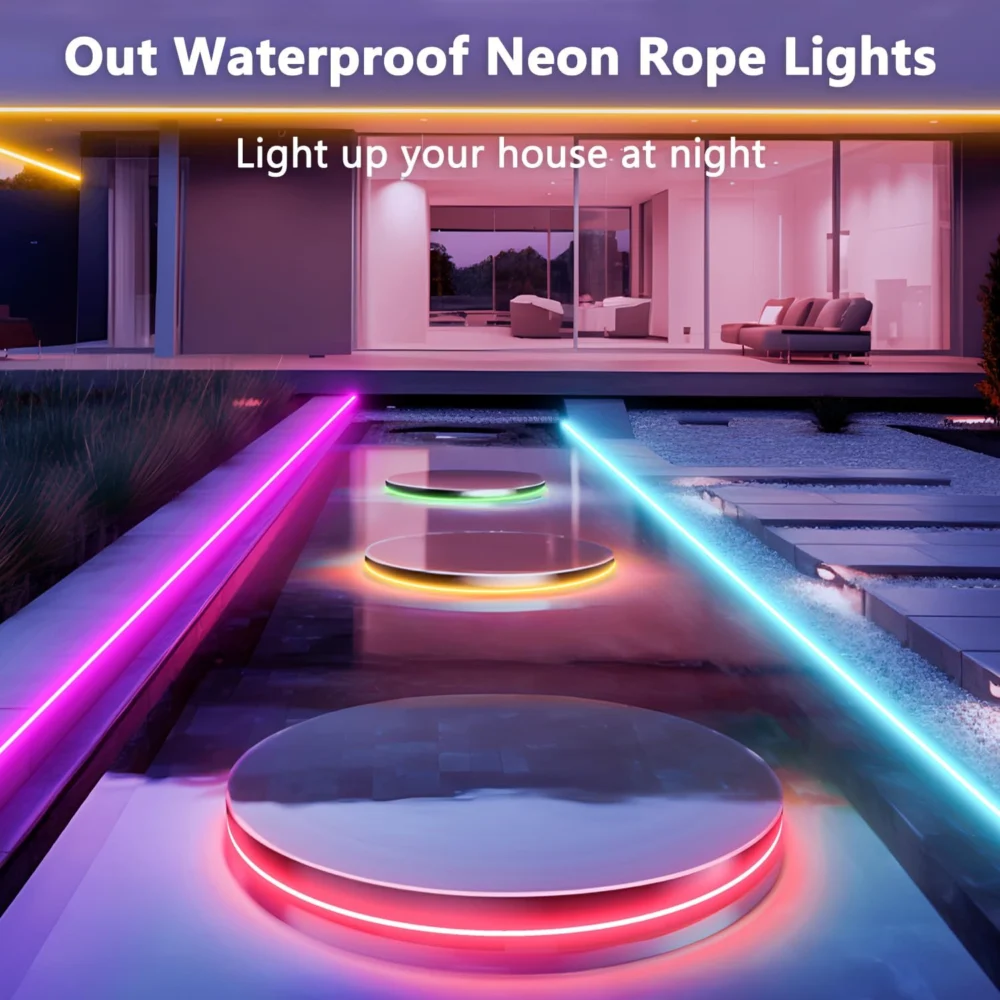 16.4FT Led Neon Rope Lights w/ APP/Remote Control, Flexible DIY Design, Music