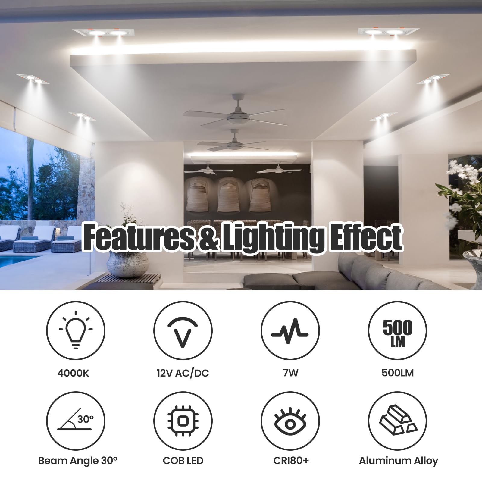AR70 LED Light Bulb BA15D B15 Base, AC/DC12V Input, 7W 500lm for Home Household
