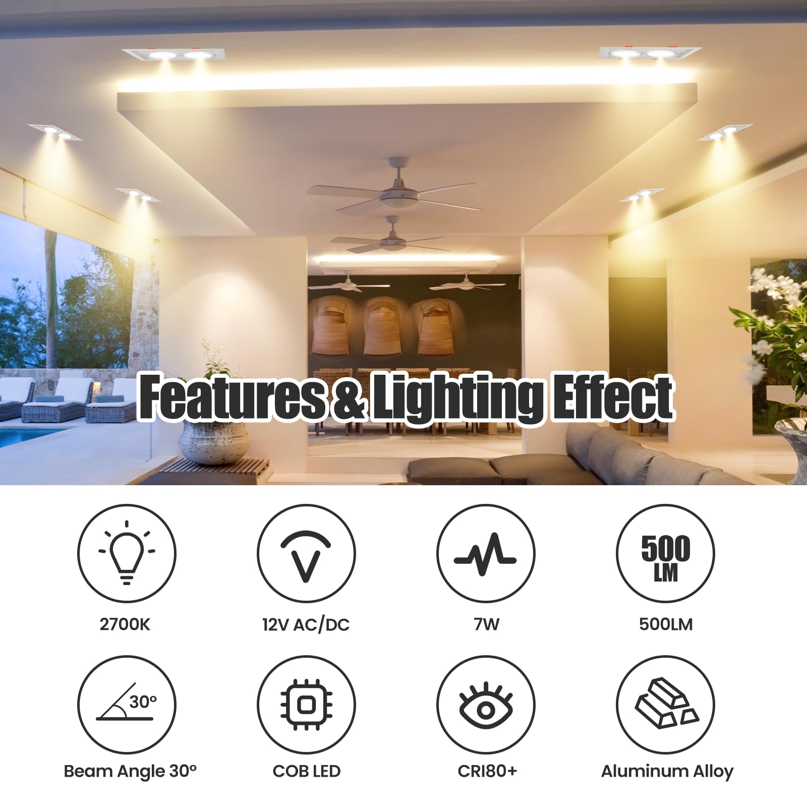 AR70 LED Light Bulb BA15D B15 Base, AC/DC12V Input, 7W 500lm for Home Household