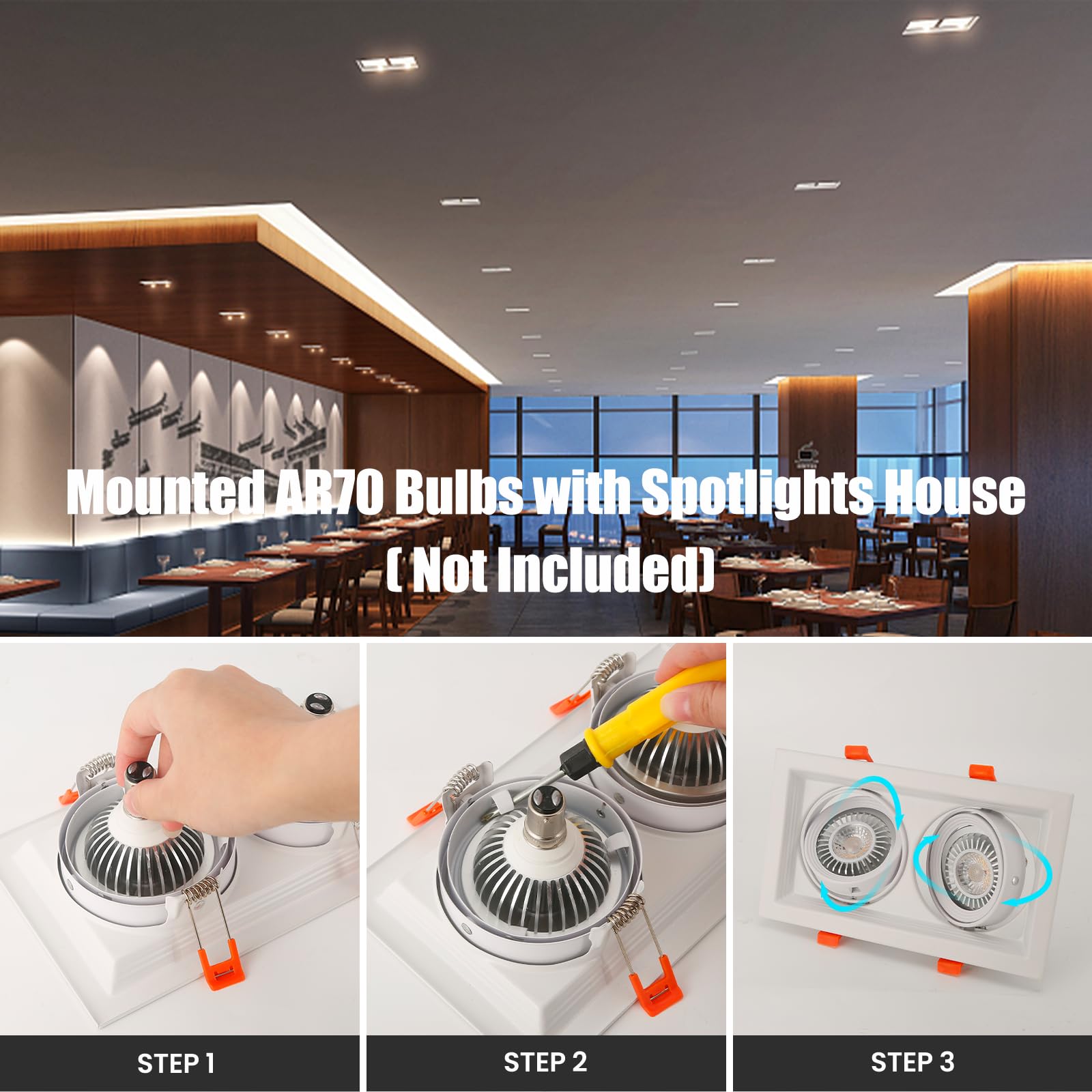 AR70 LED Light Bulb BA15D B15 Base, AC/DC12V Input, 7W 500lm for Home Household