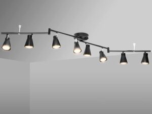 Flexible Track Lighting Fixture, Foldable Ceiling Spot Light w/ Adjustable 8