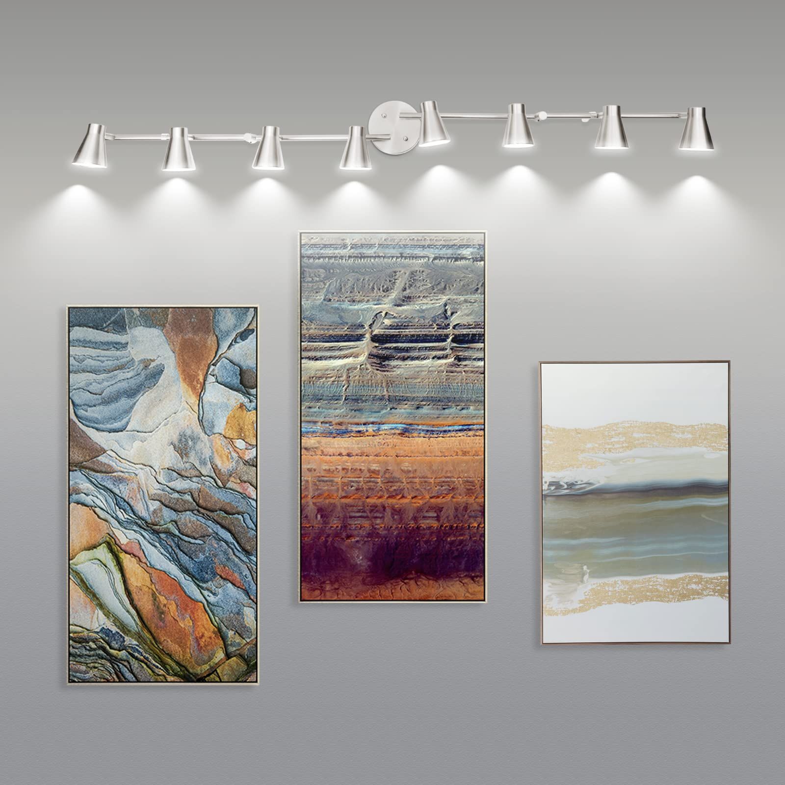 LED 8 Light Track Lighting Fixture Flexible, Adjustable Ceiling Spot Light w