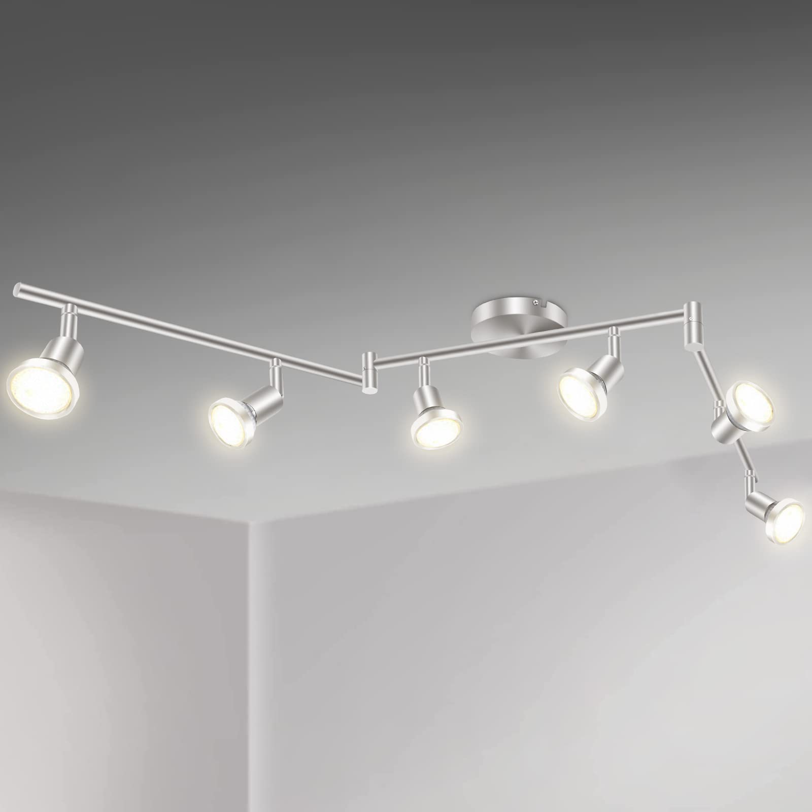 LED Ceiling Light 6 Way Rotatable Spot Lights for Ceiling,Flexible Ceiling