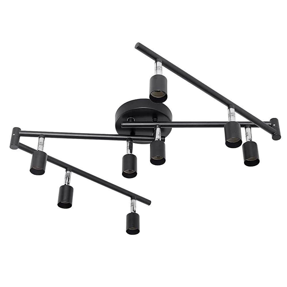 Black Track Lighting Fixture Ceiling, LED Flexible Track Lights w/ Swing Arm