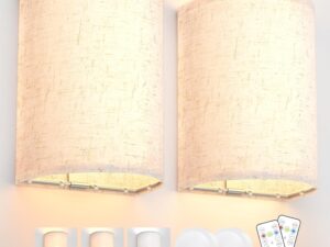 Battery Operated Wall Lights,2 Pack Wall Light Decor w/ Remote Control,3 Colors