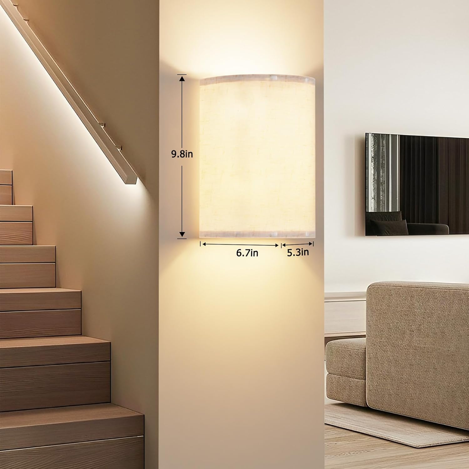 Battery Operated Wall Lights,2 Pack Wall Light Decor w/ Remote Control,3 Colors